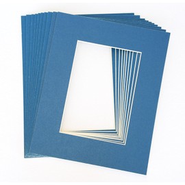 topseller100, Pack of 10 BLUE 8x10 Picture Mats Matting with White Core Bevel Cut for 5x7 Pictures