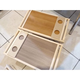 Mesa Plegable de Madera para Cama con Portavasos – Ideal para Laptop o Desayuno