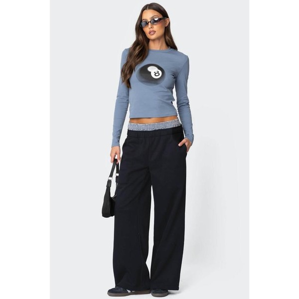 Gingham Boxer Detail Sweatpants - Color: BLACK, Size: M