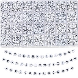 Hudinsun 840pcs Letter Beads, 28 Styles Friendship Bracelet Kit, 4x7 mm Acrylic Alphabet Beads for Jewelry Making and Bracelet