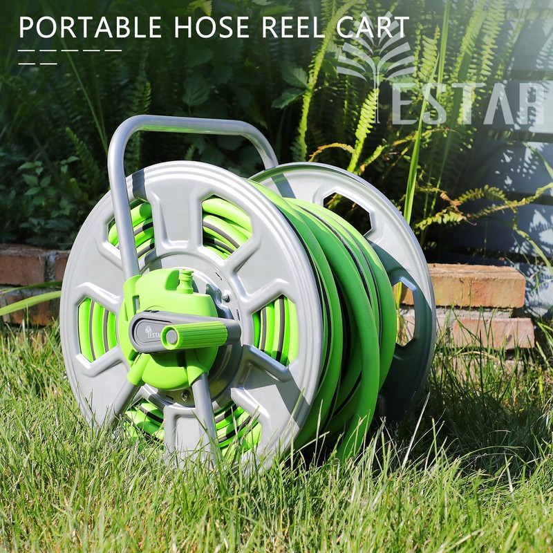 Metal YESTAR Water Hose Reel Cart,Hold 65-147 Ft Hose,Portable Hose