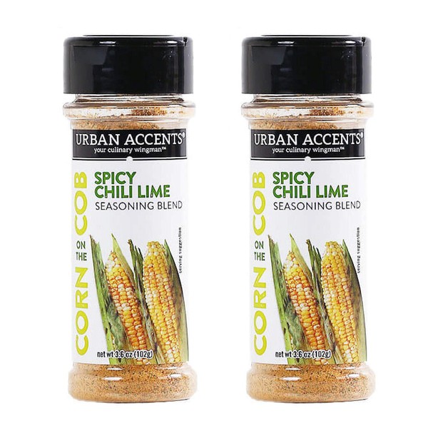 Urban Accents - Spicy Chili Lime Corn on the Cob Seasoning, 3.6 Ounce Shaker (2 Pack)