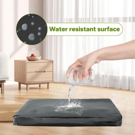 DUJUIKE 100% Waterproof Replacement Cover for Dog Bed, Replacement Cover for Dog Pad, Washable, Removable Mattress, Mattress Insert with Zipper (Black, M(92 x 59 x 10 cm))