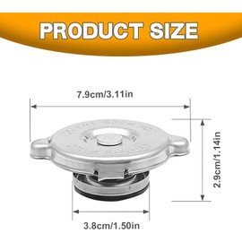 Tapa de radiador - Reemplazo de equipo original de 16 PSI con diseño de doble orejeta, tapa de presión de sistema de enfriamiento sellado, ajuste universal para la mayoría de los coches (plateado)