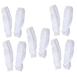 MUCKLILY 5 Pairs PU Oversleeve Covers for Adults Oilproof Arm Sleeves Breathable and Elastic for Home Office