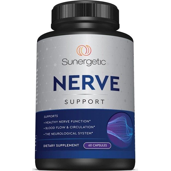 Premium Nerve Support Supplement – with Alpha Lipoic Acid (ALA) 600 mg, Acetyl-L-Carnitine (ALC) & Benfotiamine - Nerve Support Formula for Healthy Circulation, Feet, Hands & Toes - 60 Capsules