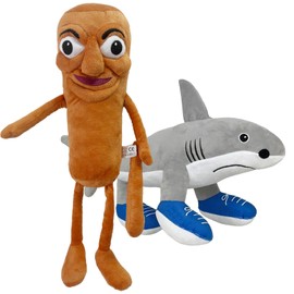 2pcs Tung Tung Tung Sahur Plush Toy, Brain Red Cuddly Toy, Tralalero Tralala Plush Figure, Funny Italian Brain Red Plush Toy, Shark Cuddly Toy, BRR BRR Patapim, Soft Plush Toy for Child Adults