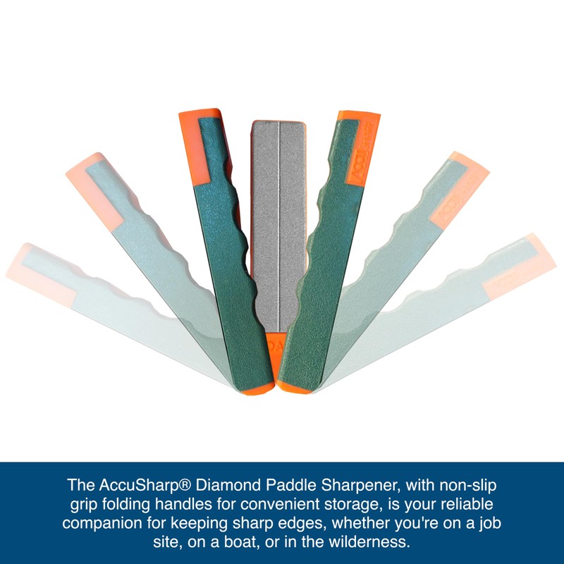 AccuSharp Diamond Paddle Foldable Knife Sharpener - Double-Sided Sharpener Features