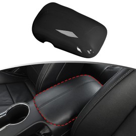 Naisec for Ford Mustang Accessories 2015-2025 ABS Interior Center Console Armrest Storage Box Cover Trim (Glossy Black)