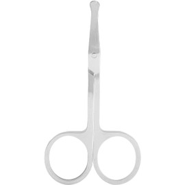 Tijeras de Pelo de Nariz Redonda de Acero Inoxidable, Tijeras de Pelo Facial Curvadas Y Redondeadas, Tijeras de Pelo de Nariz Redonda, Tijeras de Cejas, Tijeras de Belleza para Nariz, Cejas, Pestañas,
