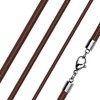 Genuine Cowhide Leather Necklace with Carabiner in Stainless Steel for