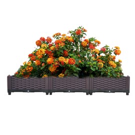 Doppy Planter Boxes Raised Garden Bed,Plastic Planter Care Box Kit Set of 3 Planter Grow Box for Indoor & Outdoor Vegetable Fruit Flower Herb Growing Box