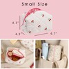 RSRSLEII Small Quilted Cotton Makeup Bag, Cute Floral Cosmetic Bag,