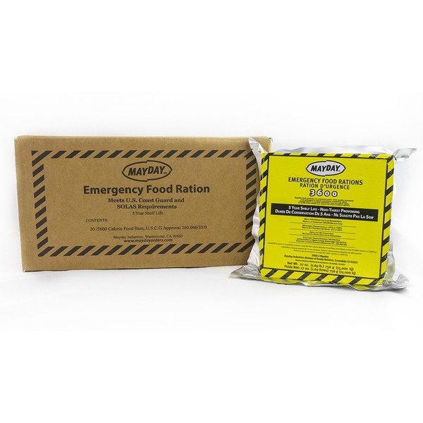 Mayday Emergency Food Bars, 3600 Calorie Meal Replacement Bars, 5 Year Shelf Life, Nutrient Dense Food Rations for Disaster Preparedness Earthquake, Fire, Flood, Leak-Proof Pouches Highly Storable and Portable Food Storage, Apple Cinnamon, 20 Pack