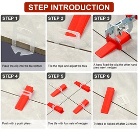Flintronic Tile Wedges, Pack of 200 Plastic Wedges, Laminate Spacers, Pull Tabs, Mounting Wedges, Levelling Set Tiles, Tile Laying Aid Set, Tile Tool for DIY and Professionals