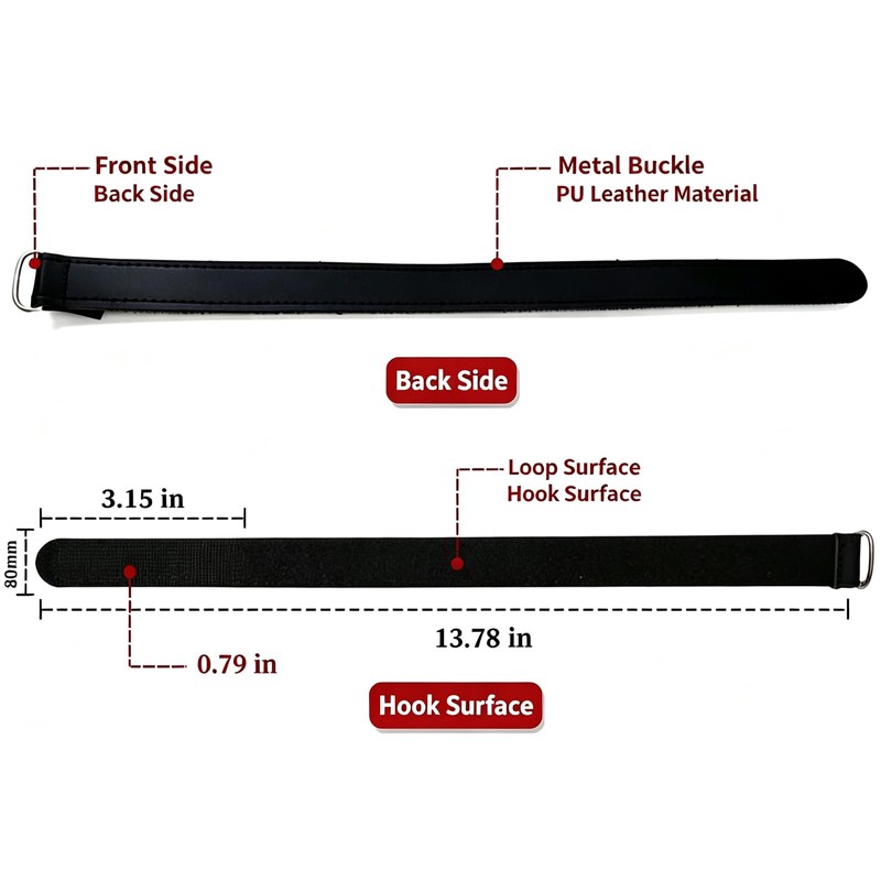 MKHTOQE 6PCS 14 Inch Reusable Leather Look Hook and Loop