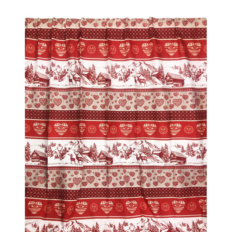 Tex family Tyrolean Red Mountain Style Curtain 180 x 280