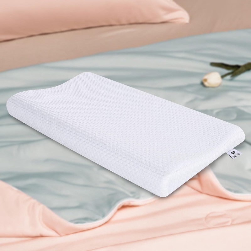 SUQ I OME Slim Sleeper-Gel Thin Memory Foam Pillow for