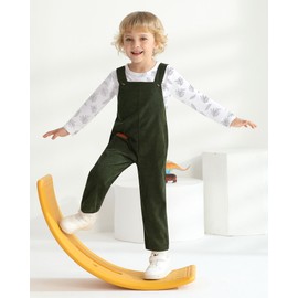 WESIDOM Baby Boy Clothes Fall Winter Outfit 6-12Months Baby Boy Overalls, Printd Long Sleeve Top Romper with Adjustable Straps (Army Green)