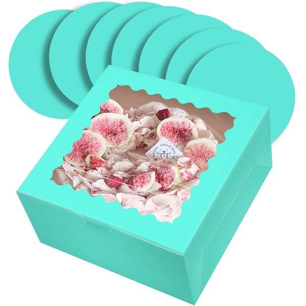 qiqee qiqee 10x10x5 Cake Box, 18 Sets Mint Blue Cake