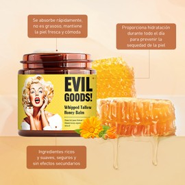 Evil Goods Crema Original, 120g Evil Goods Crema Original Facia, Beef Tallow for Skin, Honey Sebo de res Rostro Cuerpo Hidratante de Res Batido y Miel, Cebo de Res para la Cara