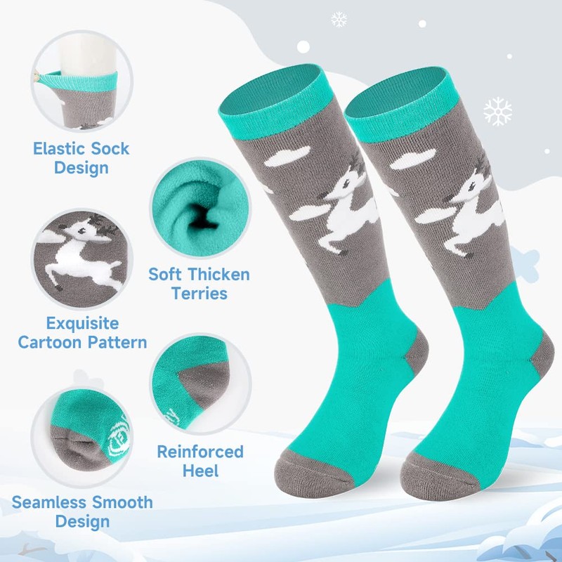 findway Kids Ski Socks, 2 Pairs /3 Pairs Warm Cotton