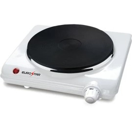 EUROSTAR ES131W 1000W Cast-Iron Flat Element Single Burner, White