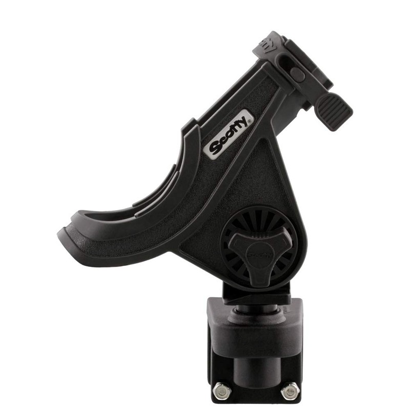Scotty #284-BK Baitcaster/Spinning Rod Holder w/ #243 Square Rail Mount