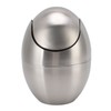 Desktop Trash Can Stainless Steel Egg Shape Mini Countertop Waste