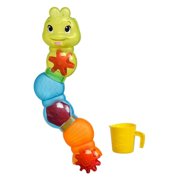 Simba 104010026 ABC Wasserparcour Caterpillar Bath Toy, 3 Pieces, with Filling Cup, 10 cm, Water Fun, Baby Toy, from 2 Years