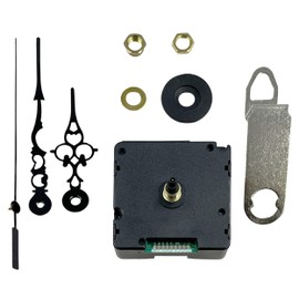 YRO Radio Watch Movement DIY Wall Clock, Dial Thickness up to 0.2 inch (5 mm), Mounting Hardware, Hour, Minute Hand, Second Hand, Japanese Instruction Manual Included (Step Second Hand Type A)