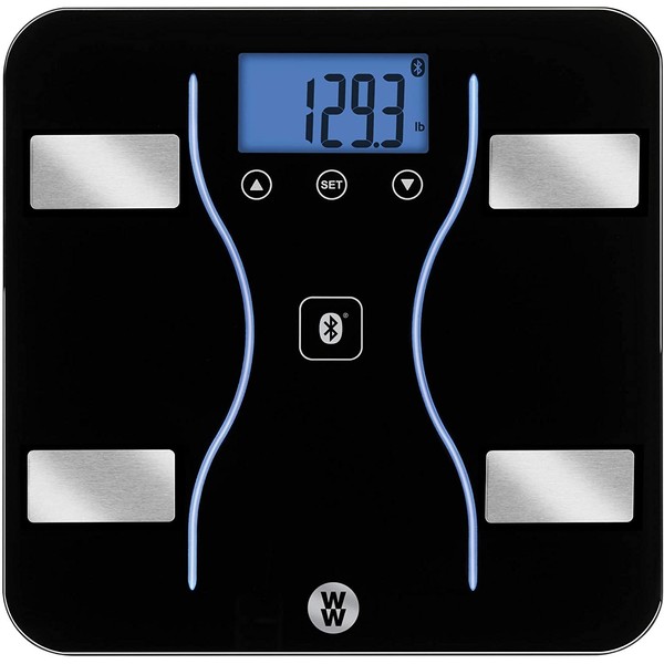 WW Scales by Conair Bluetooth Body Analysis Bathroom Scale, Measures Body Fat, Body Water, Bone Mass, Muscle Mass & BMI, 9 User Memory, 400 Lbs. Capacity