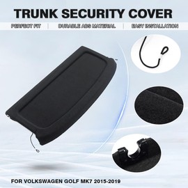 Powerty Cargo Cover for 2015-2018 2019 Volkswagen Golf Mk7 GTI Accessories Trunk Cover Luggage Cover Retractable Trunk Shielding Shade Cargo No Gap