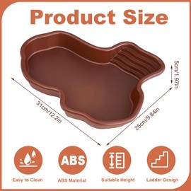 SGZIOO Reptile Water Bowl, Turtle Water Bowl, Turtle Water Bowl, Large Bathtub with Ramp and Sun Platform for Snake, Turtles, Bearded Dragons, Lizards & Gecko 31 x 25 x 5 cm