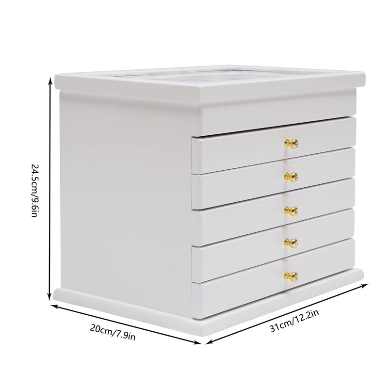 Large Jewelry Box, 6-Tier Jewelry Organizer, Store Different Sizes of