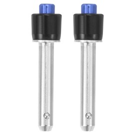 sourcing map 2 Pcs Quick Release Pin, 1/4" x 1.06"(Dia. x L) Ball Locking Pin with Push Button 304 Stainless Steel Ring Handle Locking Pin with Wire for Audio Bimini Top Marine, Silver