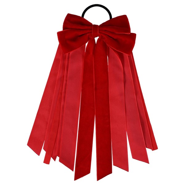 Velvet Elastic Hair Tie Long Velvet Ribbon Bowknot Headwear Fall