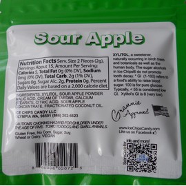 Ice Chips Xylitol Candy in Resealable Pouches (1 oz) 3 Pk Assortment: Sour Apple, Sour Cherry & Lemon