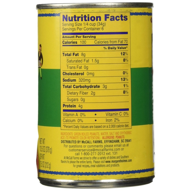 Margaret Holmes, Green Boiled Peanuts, 13.5oz Cans (Pack of 12)