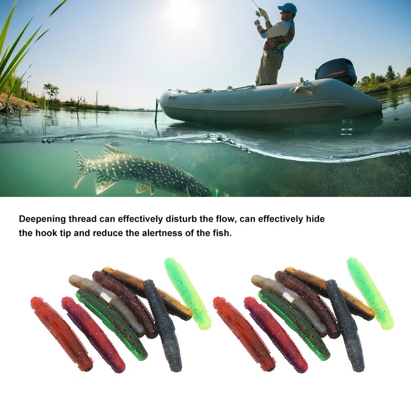 16pcs Soft Lure TPR Bite Resistant Hidden Hook Tip Built