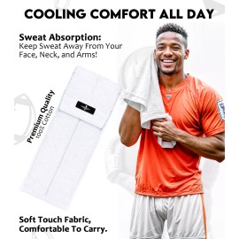 Exxact Sports QB Football Towel with Hook & Loop Fastener - White