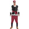 MALINRSSE 6 Pcs Men's Renaissance Pirate Costome Set Medieval Shirt
