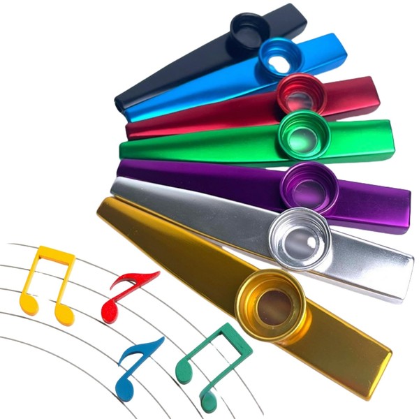 Kazoo, Pack of 7 Kazoo Metal, Kazoo Membrane, Metal Kazoo