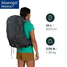 Osprey Sirrus 34L Women's Hiking Backpack, Tunnel Vision Grey
