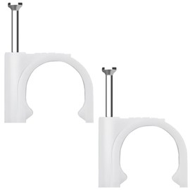 SYDARSYN Cable Clips Nail Clamps 18 mm Cable Holder with Inserted Nail Brackets Cable Attachment 18 mm (Pack of 100)