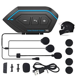 Autbye - Auricular Bluetooth para Motocicleta con MicrFono, Compatible con Intercomunicador Bluetooth 5.0 Casco Moto Se Pueden Conectar Dos...        