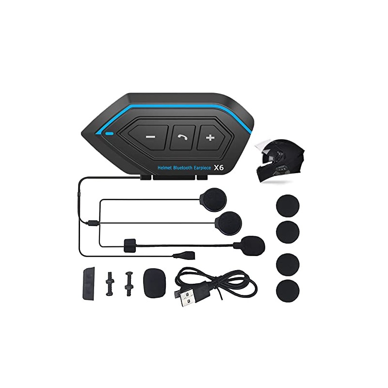 Autbye - Auricular Bluetooth para Motocicleta con MicrFono, Compatible con