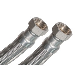 SFX® Reinforced Hose 50 cm Flex Hose - 1/2 Inch Nut Stainless Steel Mesh Water Hose Water Pipe Drinking Water Hose 500 mm