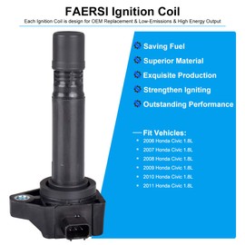 FAERSI Juego de 4 bocinas de encendido de repuesto para Honda Civic 1.8L, UF-582, 5C1637