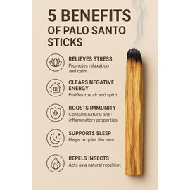 Pachamama Essentials Palo Santo Incense Sticks, 10 Sticks (4.0 inches each, 0.08-0.10 kg, 100% Natural and Sustainable, Wild Harvested), for Purifying, Cleansing, Meditating